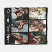 Aangepast 6-serie Aangepast fotocollage (zwart) Fleece Deken (Voorkant (Horizontaal))