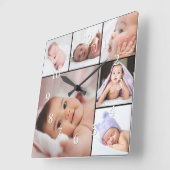 Aangepast 6 Sjabloon voor fotocollage Vierkante Klok (Hoek)