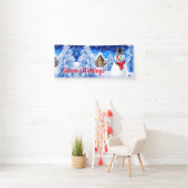 Aangepast 6 x 2,5-inch kerstvinylbanner sneeuwscèn spandoek (Insitu)