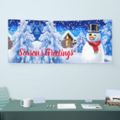 Aangepast 6 x 2,5-inch kerstvinylbanner sneeuwscèn spandoek (Beurs)