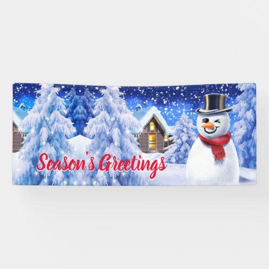Aangepast 6 x 2,5-inch kerstvinylbanner sneeuwscèn spandoek (Horizontaal)