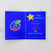 Aangepast 6e verjaardag voor meisjes kaart (Binnen)