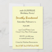 Aangepast 70e URPRISE Birthday Party W842 Kaart (Achterkant)