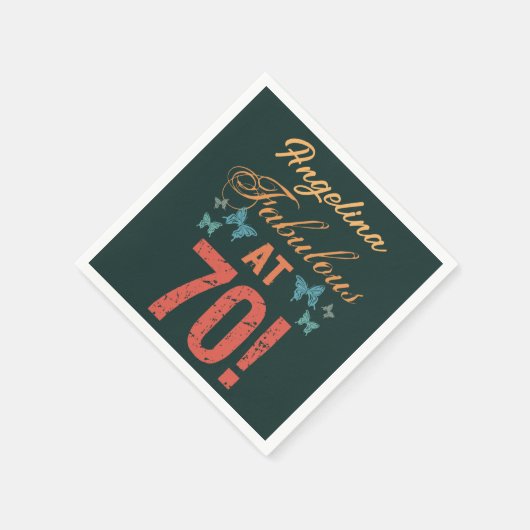 Aangepast 70e verjaardag Fabulous Servet (Hoek)
