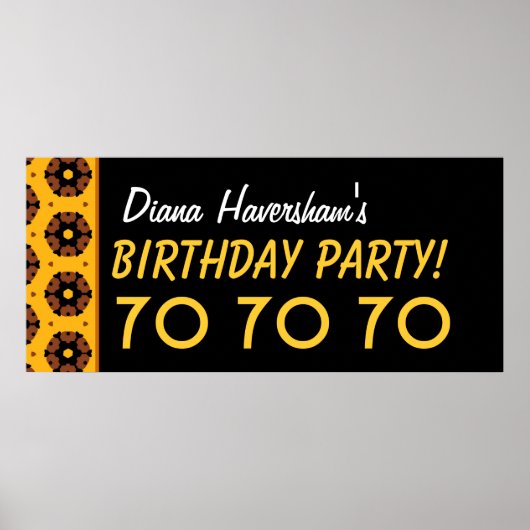 Aangepast 70e verjaardag of jaarlijkse goudsterren poster (Voorkant)