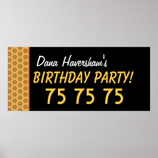 Aangepast 75e verjaardag of jaarlijkse goudsterren poster (Voorkant)