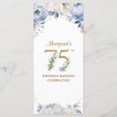 Aangepast 75e verjaardagsfeestje menu (Achterkant)