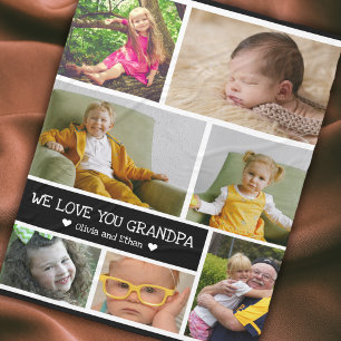 Aangepast 7 Fotocollage We houden van je opa Fleece Deken