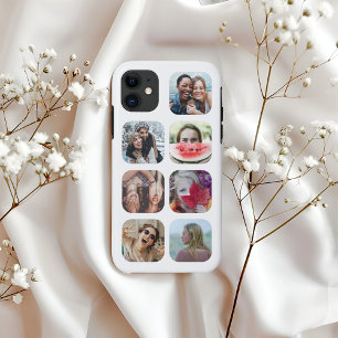 Aangepast 7 vierkant foto Collage White Sjabloon Case-Mate iPhone Case