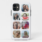 Aangepast 7 vierkant foto Collage White Sjabloon Case-Mate iPhone Case (Achterkant)