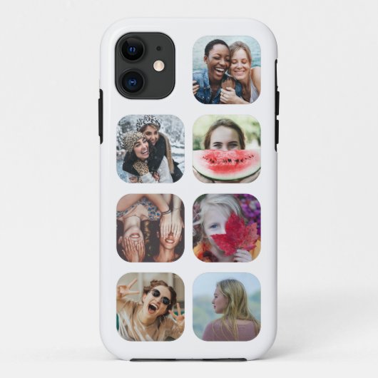 Aangepast 7 vierkant foto Collage White Sjabloon Case-Mate iPhone Case (Achterkant)