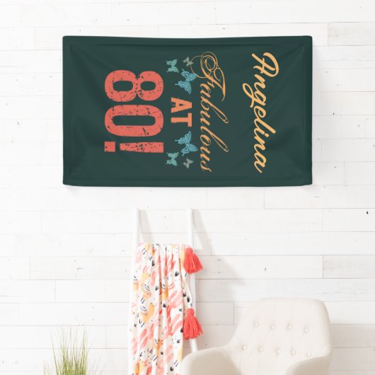 Aangepast 80e verjaardag Fabulous Spandoek (Insitu)