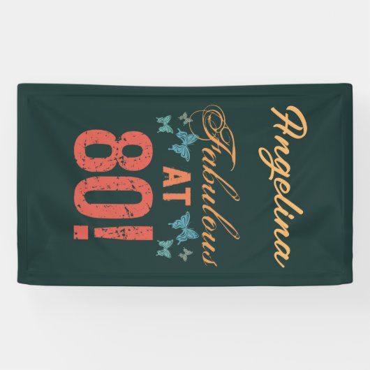 Aangepast 80e verjaardag Fabulous Spandoek (Horizontaal)
