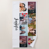 Aangepast 8 Aangepaste naam en monogram voor fotoc Strandlaken (Voorkant)