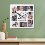 Aangepast 8 citaat van de Liefde van de Familie va Vierkante Klok<br><div class="desc">Moderne 8 Foto collage muurklok met een familieliefde citaat om het een gedenkwaardig klokkengeschenk te maken voor gezinshereniging,  nieuw huishouden en feestdagen.</div>