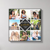 Aangepast 8 Foto Collage Gold Afstuderen Afstudere Canvas Afdruk (Voorkant)
