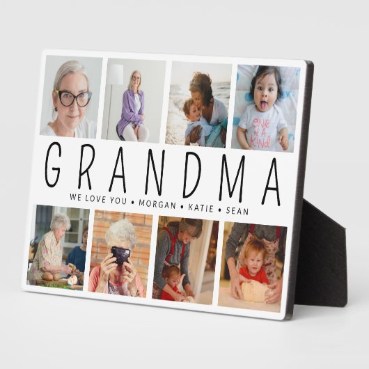 Aangepast 8 Foto Modern Grandma Gift Fotoplaat (Zijkant)