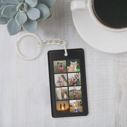 Aangepast 8 fotocollage sleutelhanger