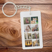 Aangepast 8 fotocollage sleutelhanger