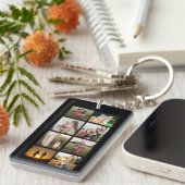 Aangepast 8 fotocollage sleutelhanger (Voorkant Rechts)