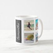 Aangepast 8 fotovierkantjes Collage op maat Koffiemok (Voorkant rechts)