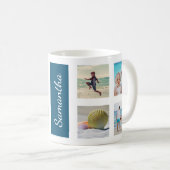 Aangepast 8 fotovierkantjes Collage op maat Koffiemok (Voorkant rechts)