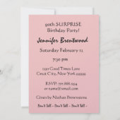 Aangepast 90e URPRISE Birthday Party Metallic Kaart (Achterkant)