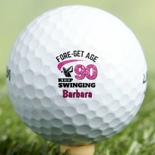 Aangepast 90ste golfcadeau voor mama – Blijf swing Golfballen