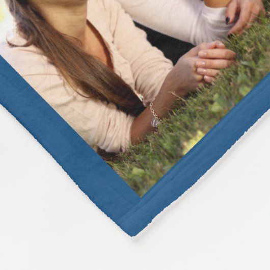 Aangepast 9 Foto Collage Blue Fleece Deken (Hoek)