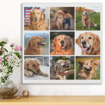 Aangepast 9 Foto Collage Persoonlijk Hondenliefheb Imitatie Canvas Print<br><div class="desc">Viel uw beste vriend met een de canvasdruk van de de fotocollage van de douane huisdier. Of je nu een nieuwe puppy hebt, of om elk jaar alle speciale momenten te onthouden, elk huisdier verdient een gepersonaliseerd petfotocanvas! Ons hondenfotocanvas heeft 9 foto's, een eenvoudige monogram om je te personaliseren. Zie...</div>