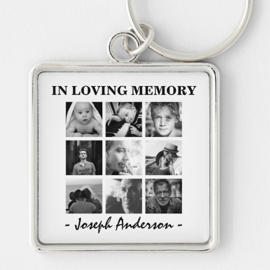 Aangepast 9 foto-Herinnering voor het liefdevol ge Sleutelhanger (Voorkant)