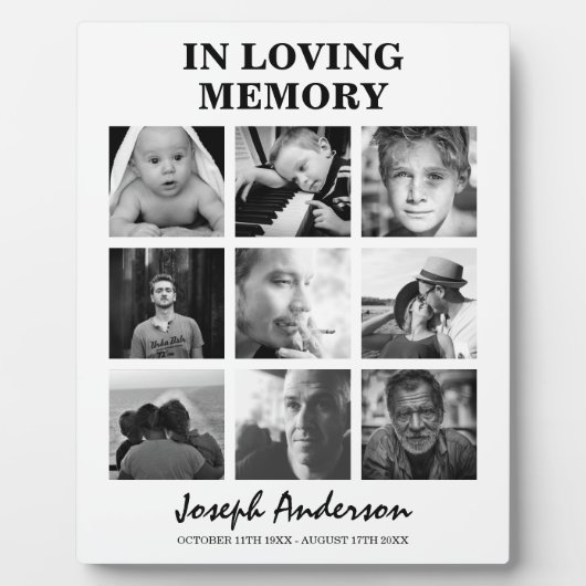 Aangepast 9 fotobegrafenis in het liefdevol geheug fotoplaat (Voorkant)