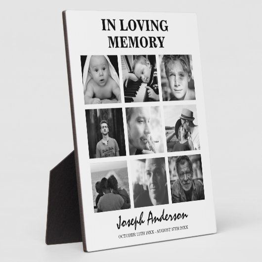 Aangepast 9 fotobegrafenis in het liefdevol geheug fotoplaat (Zijkant)