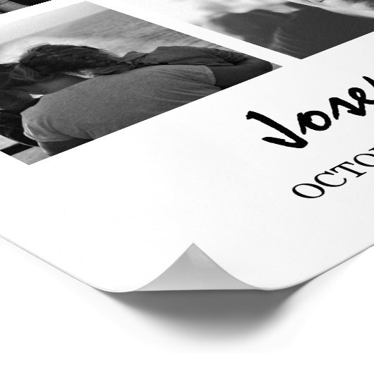 Aangepast 9 fotobegrafenis in het liefdevol geheug poster (Hoek)