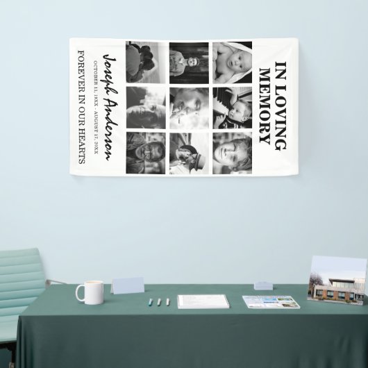 Aangepast 9 fotobegrafenis in het liefdevol geheug spandoek (Beurs)