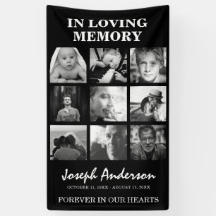 Aangepast 9 fotobegrafenis in het liefdevol geheug spandoek