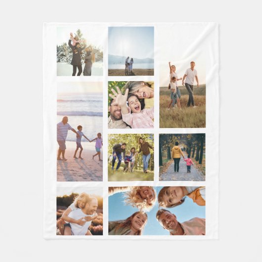 Aangepast 9 fotocollage fleece deken (Voorkant)