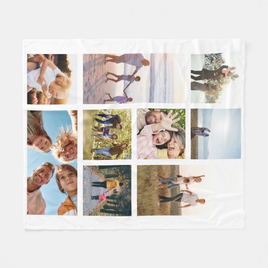 Aangepast 9 fotocollage fleece deken (Voorkant (Horizontaal))