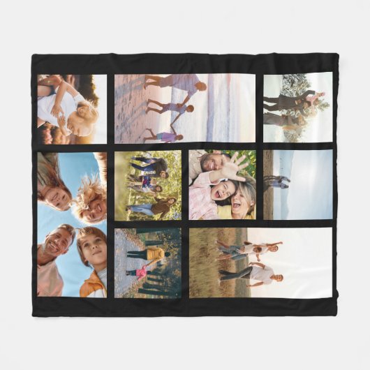 Aangepast 9 fotocollage fleece deken (Voorkant (Horizontaal))