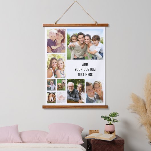 Aangepast 9 fotocollage hangend wandkleed (Slaapkamer)
