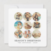 Aangepast 9 Foto's Moderne familie en pc-herinneri Feestdagenkaart (Voorkant)