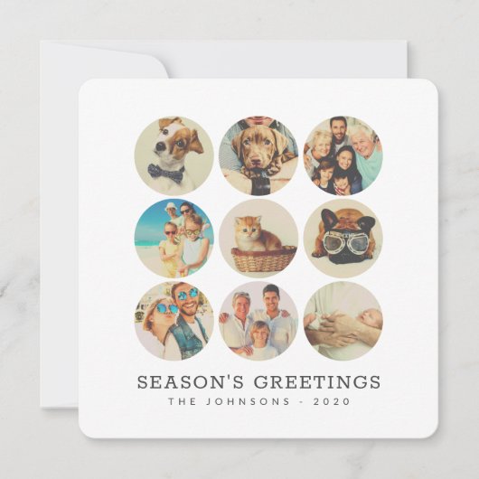 Aangepast 9 Foto's Moderne familie en pc-herinneri Feestdagenkaart (Voorkant)