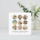 Aangepast 9 Foto's Moderne familie en pc-herinneri Feestdagenkaart (Staand voorkant)