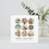 Aangepast 9 Foto's Moderne familie en pc-herinneri Feestdagenkaart (Staand voorkant)