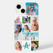Aangepast 9 Monogram fotocollage naam Uw kleuren Case-Mate iPhone Case (Achterkant)