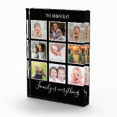 Aangepast 9 Naam foto-Collage familie (zwart) Fotoblokken (Rechts)