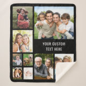 Aangepast 9 zwart fotocollage sherpa deken (Voorkant)