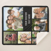 Aangepast 9 zwart fotocollage sherpa deken (Voorkant (horizontaal))