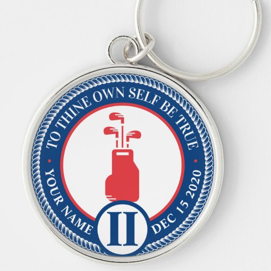 Aangepast AA NA Golf Addiction Recovery Token Chip Sleutelhanger (Voorkant)