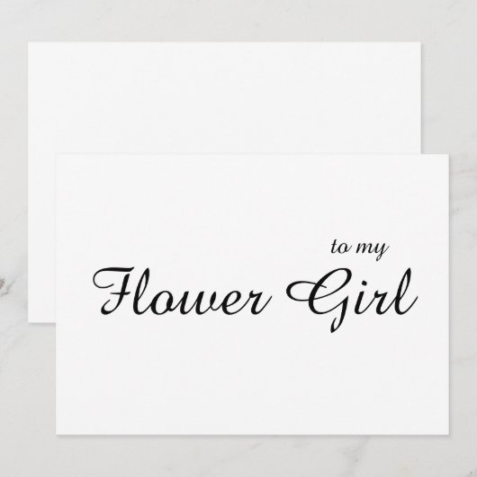 Aangepast aan Mijn Bloemenmeisje Dank u bruiloft K Bedankkaart (Voorkant / Achterkant)